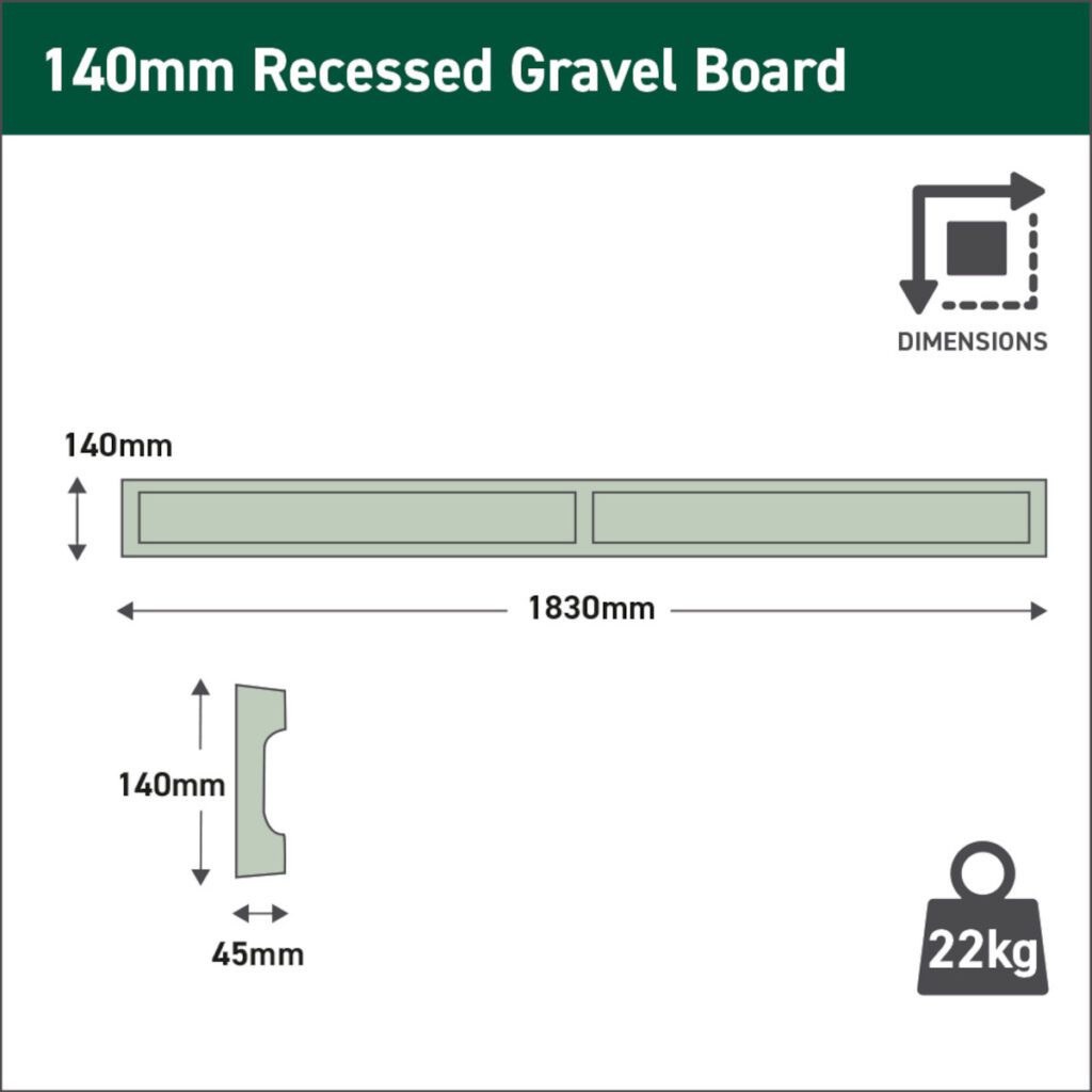 Forest Garden Professional Recessed Gravel Board – 183m x 14cm – Pack of 4 5013053204641 2